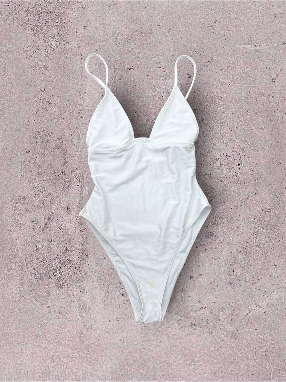Luxury White Hi-Thigh-Cut One-Piece Slimming Swimsuit Bodysuit XS